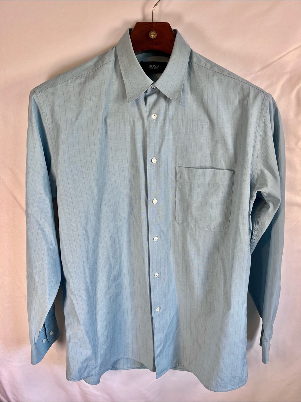 Vintage Pre 1990 Hugo Boss Dress Shirt 15.75/40 100% Cotton Made In West Germany